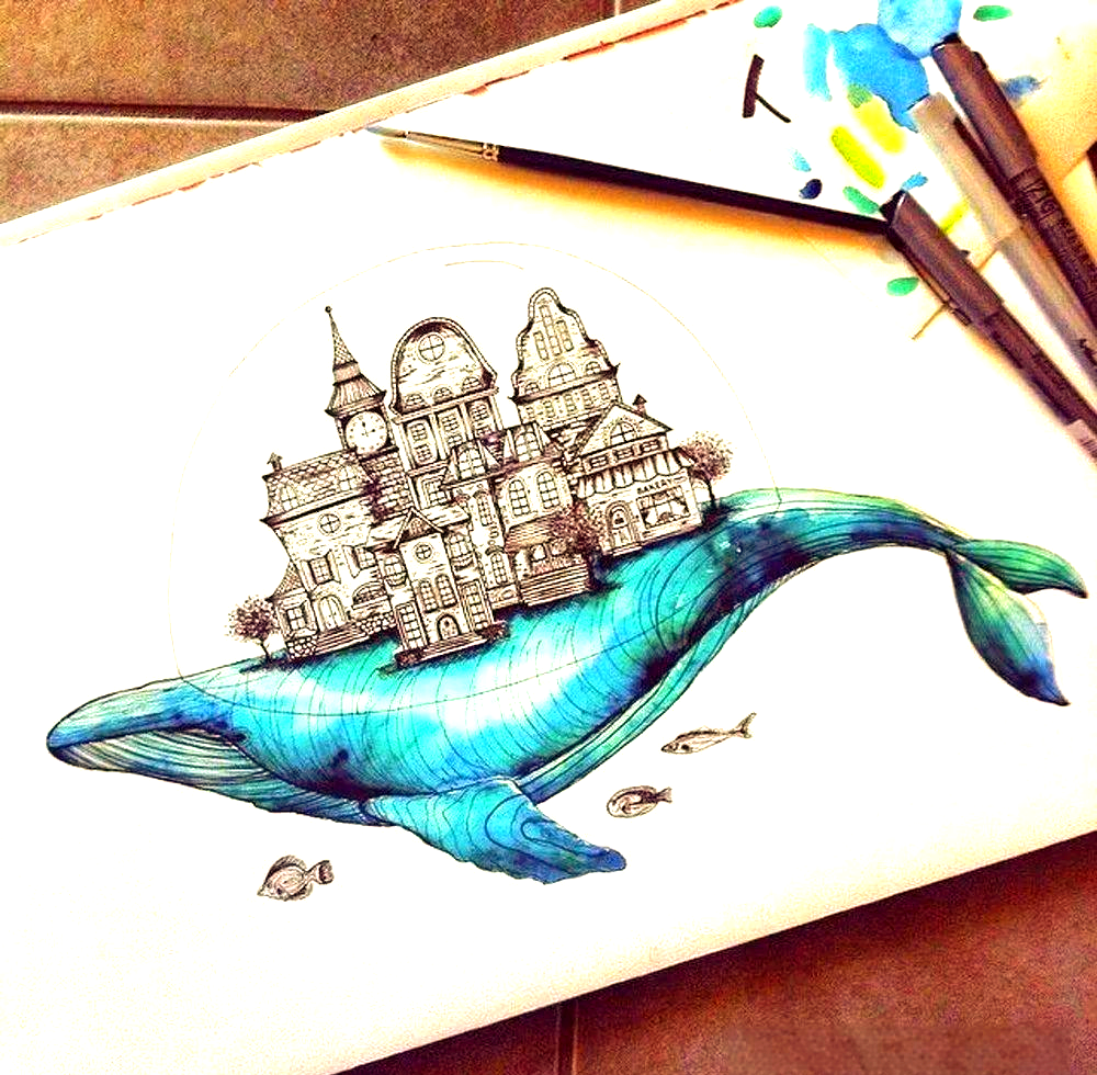 龙王鲸简笔画龙王鲸素描画-第1张图片