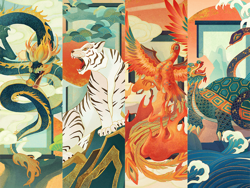 上古四大神兽动画片上古四大神兽的视频-第1张图片